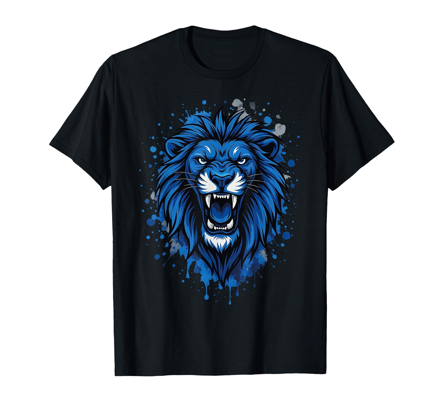 Blue Lion Fan Art – Sport Style Animal Graphic T-Shirt