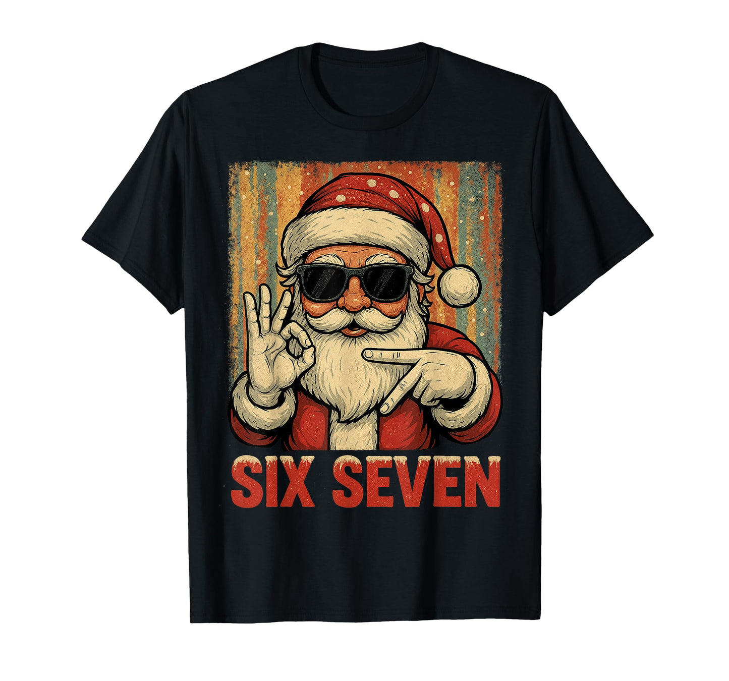 Funny Six Seven Meme Christmas Cool Santa Saying 6 7 T-Shirt