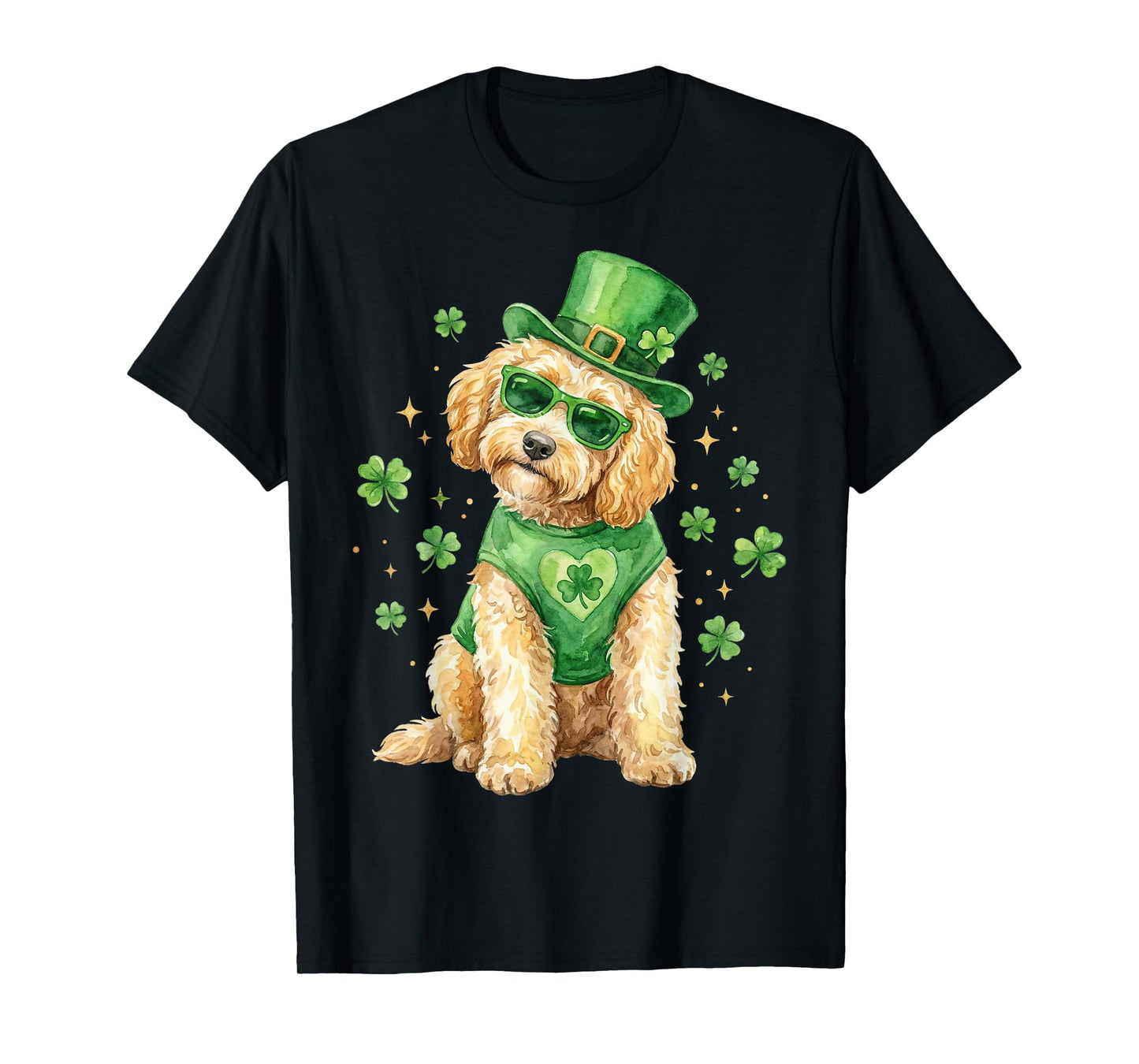 Irish Golden Doodle St Patricks Day Dog Shamrock Saint Patty T-Shirt