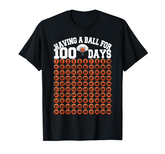 100 Days of School Boys Kids 100th Day of School Basketball T-Shirt