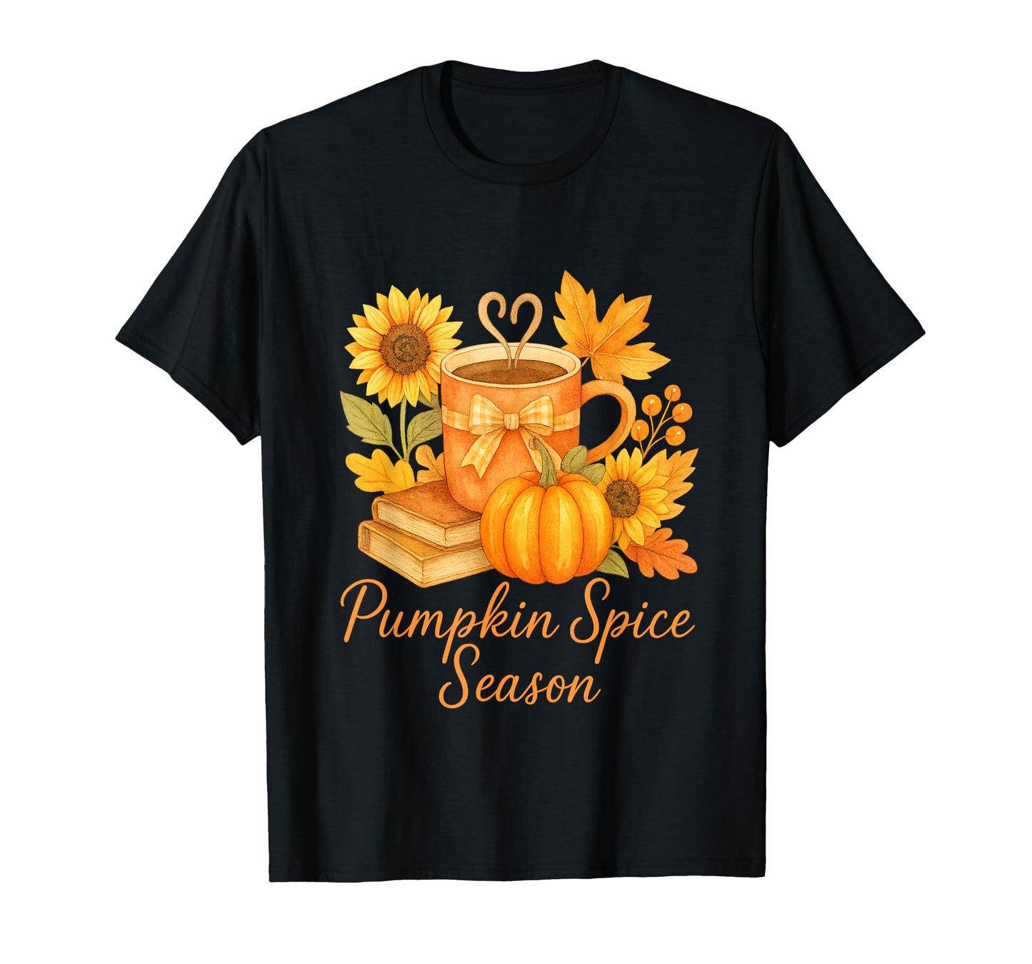 Pumpkin Spice Autumn Season Fall Coffee Design T-Shirt