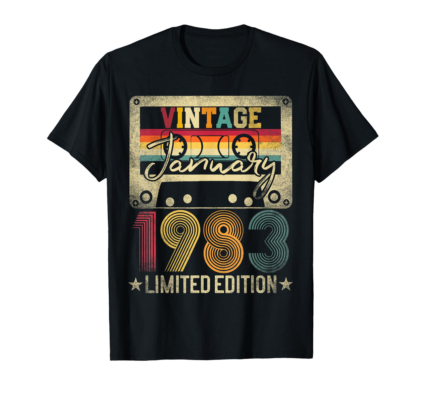 Vintage 1983 January 43 Years Old 43rd Birthday Men Women T-Shirt