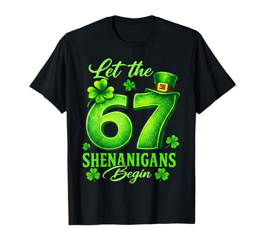 St Patrick's Day Funny six Seven Meme 67 Gifts 6 7 Boys Kids T-Shirt