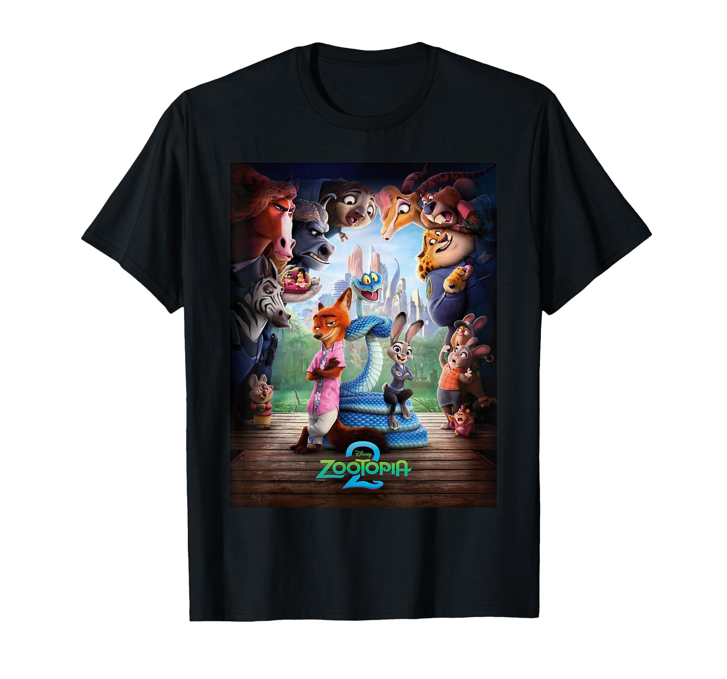Disney Zootopia 2 Nick Judy & Gary Surrounded Poster Art T-Shirt
