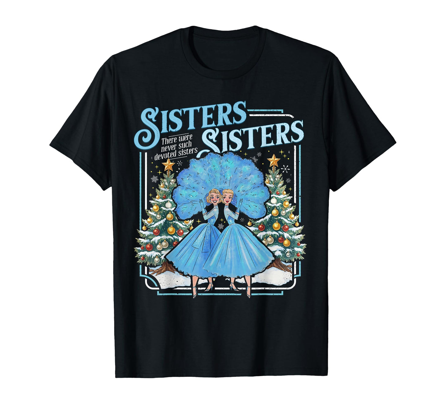 Devoted Sisters White Xmas Merry Christmas Snowflake Holiday T-Shirt