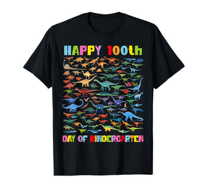 Happy 100th Day of Kindergarten Dinosaurs Kids T-Shirt