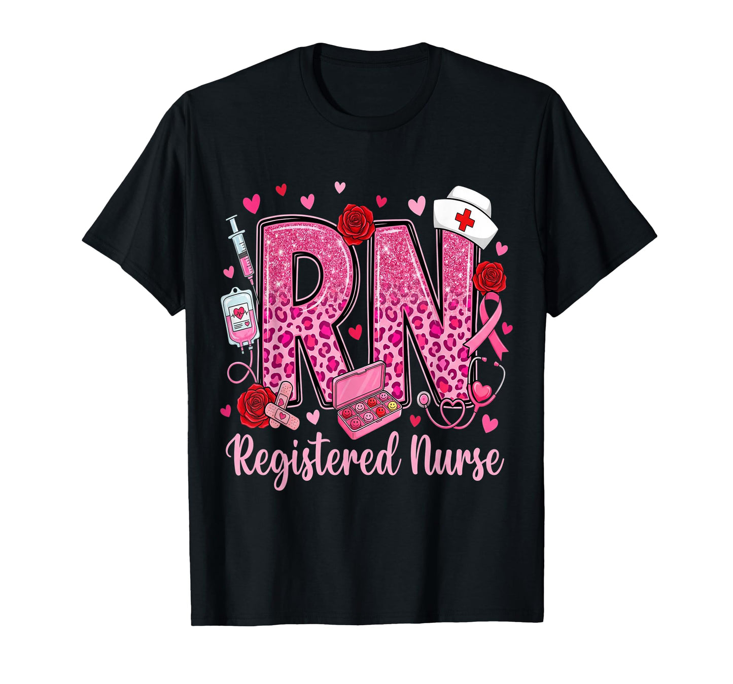 Healthcare Heart Registered Nurse RN Valentines Nurses T-Shirt
