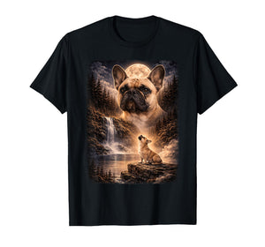 French Bulldog Howling at Moon Vintage Funny Mystic T-Shirt