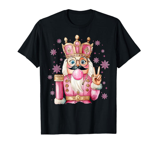 Cute Pink Nutcracker Blowing Bubble Christmas Girly Pajamas T-Shirt