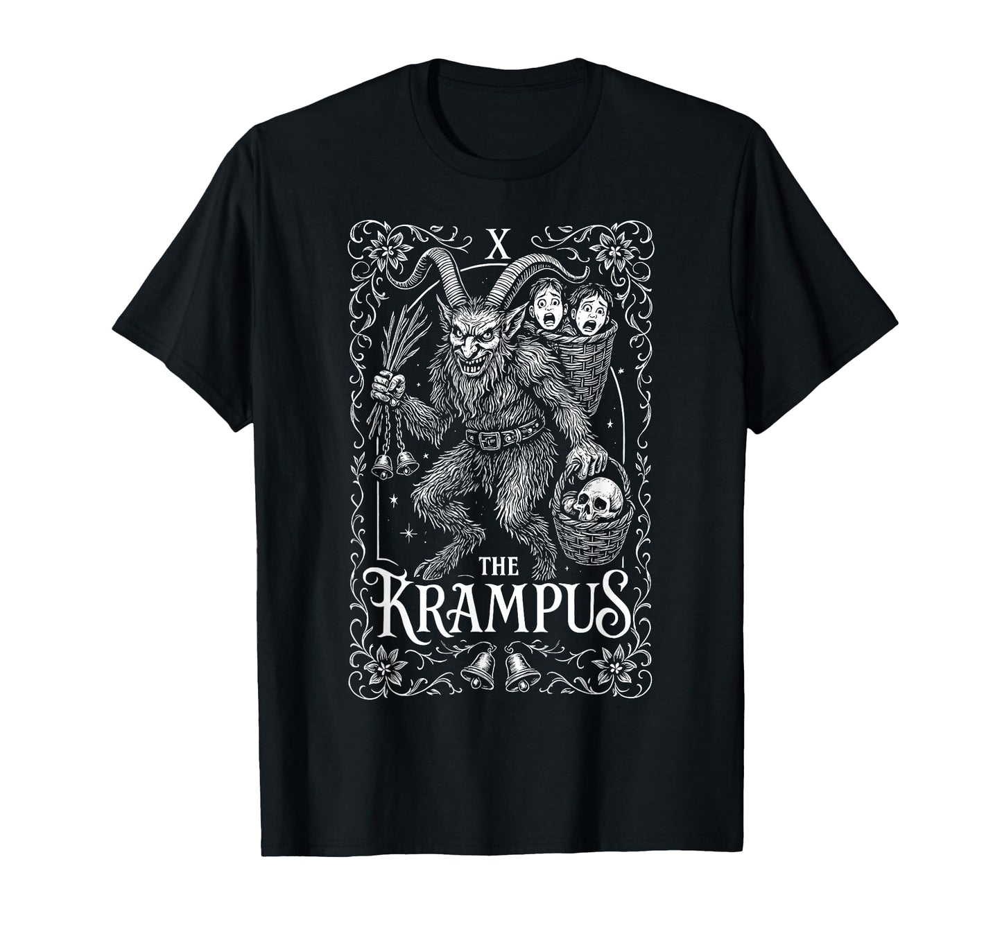 Krampus Tarot Card Design Christmas Season Evil Pajama Xmas T-Shirt