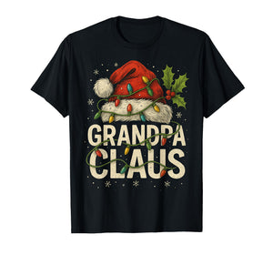 Grandpa Claus Christmas Lights Pajama Family Matching T-Shirt