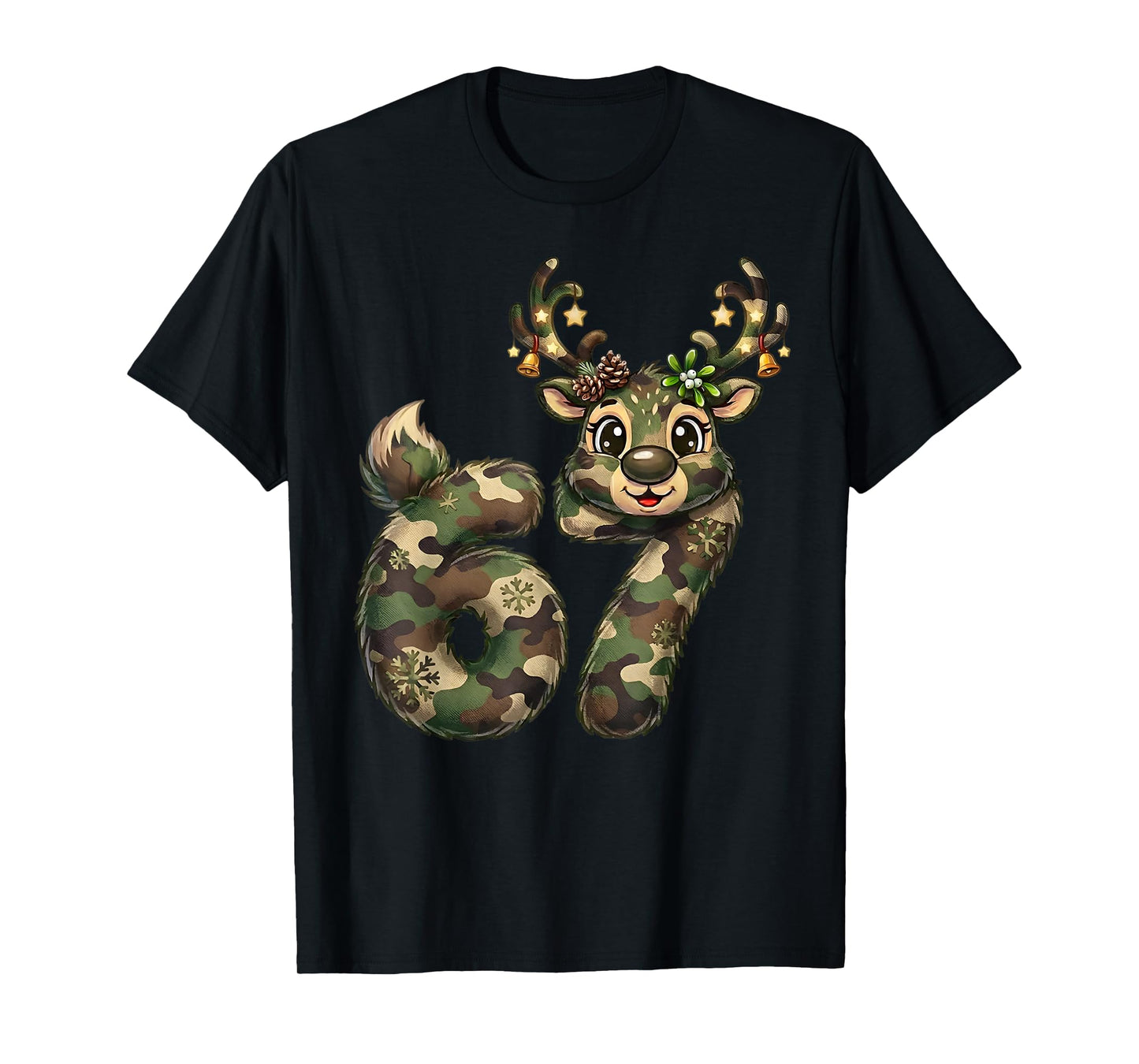 Funny 67 Christmas Holiday Camo Hunting Reindeer Deer Xmas T-Shirt