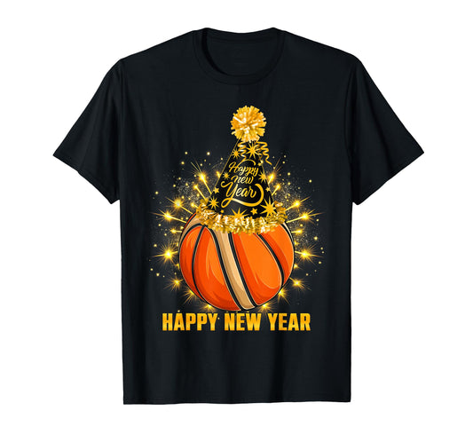 Happy New Year 2026 Basketball Party Hat New Years Eve Party T-Shirt
