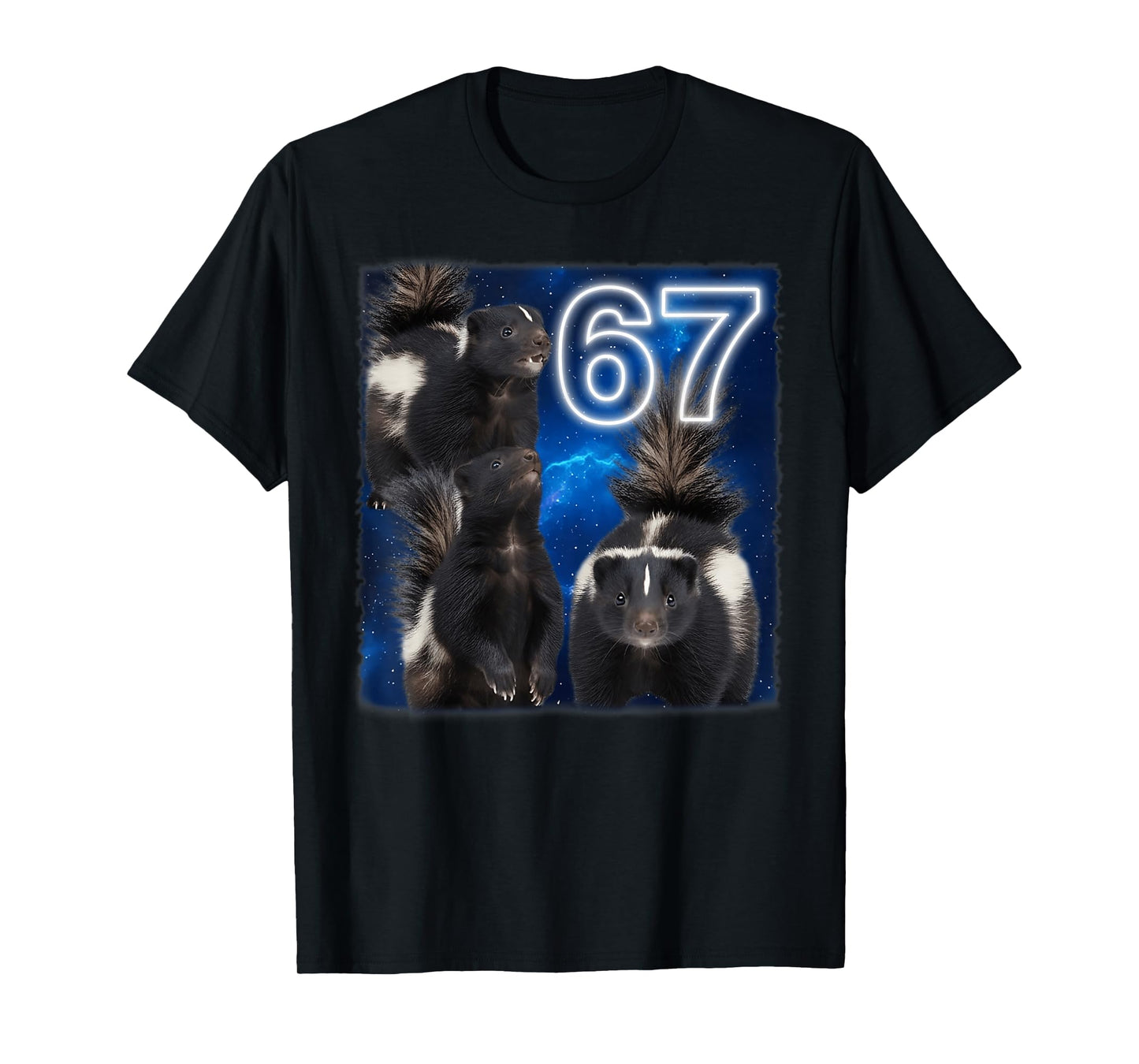 67 Meme Skunk Howling at The Moon Parody 67 Six Seven Meme T-Shirt
