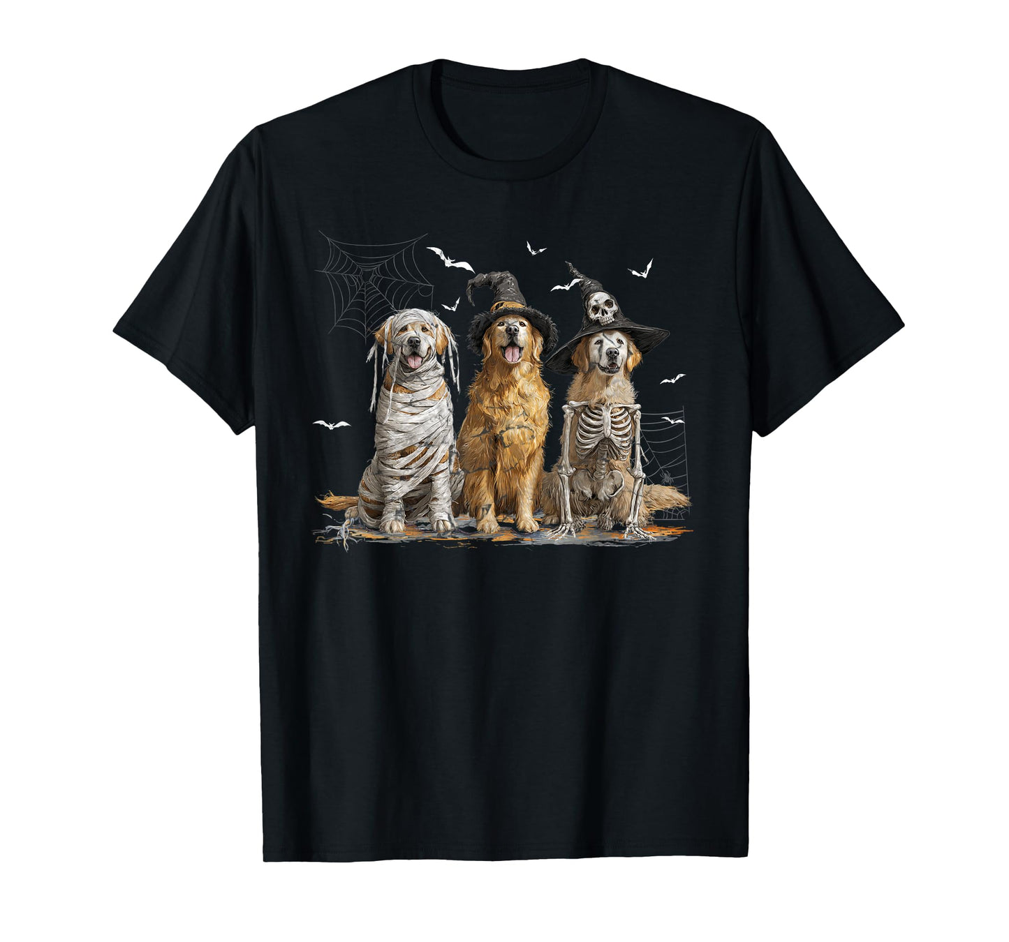 Cute Golden Retriever Dog Dressed Ghost Funny Halloween T-Shirt