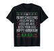 Funny Christmas Kiss My Ass Happy Hanukkah Humor T-Shirt