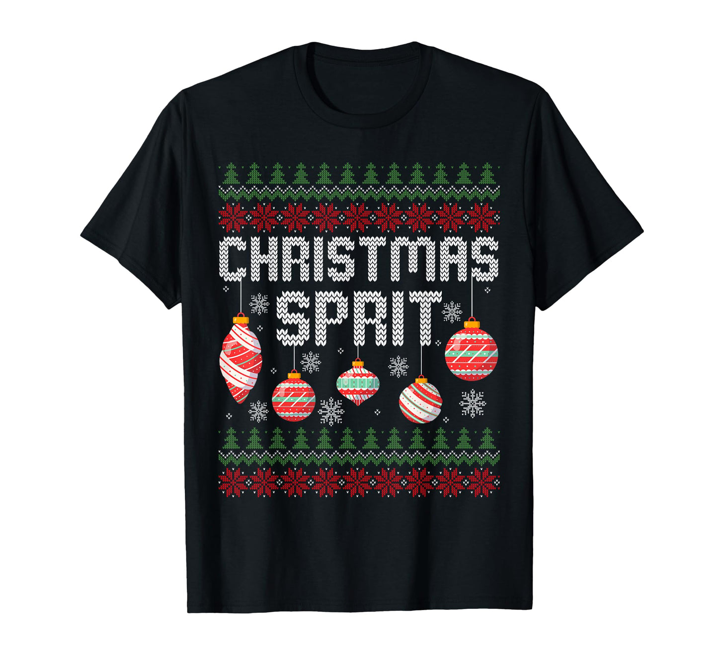 Christmas Spirit Matching Funny Couples Ugly Sweater T-Shirt