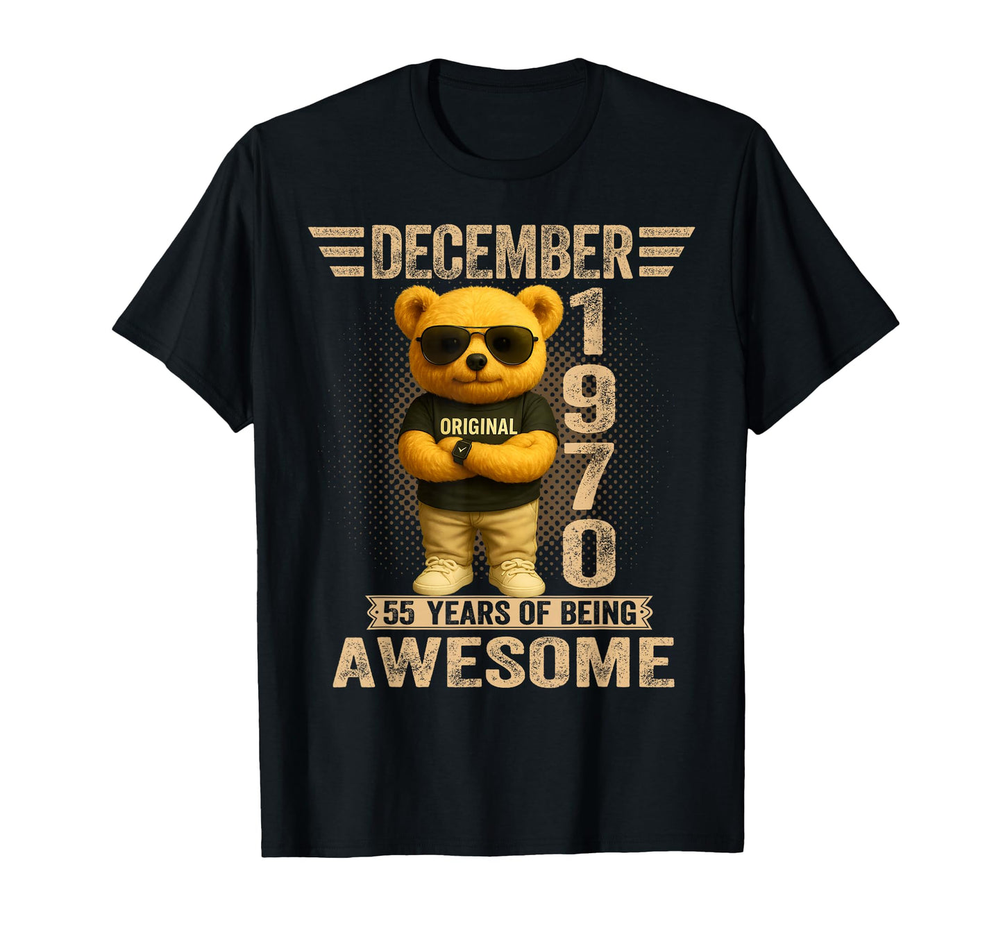 55 Year Old December 1970 Teddy Bear 55th Birthday Men Women T-Shirt