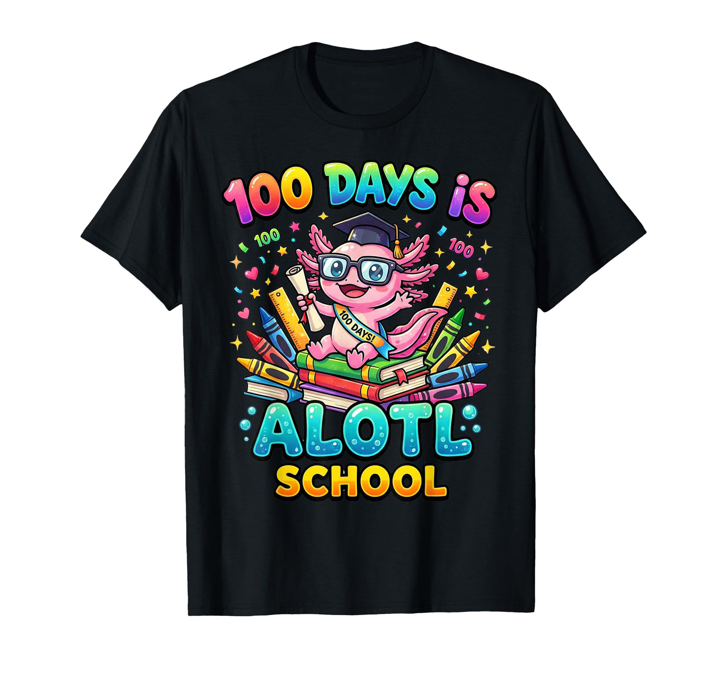 100 Days is Alotl School Shirt Funny Kids 100th Day Meme T-Shirt