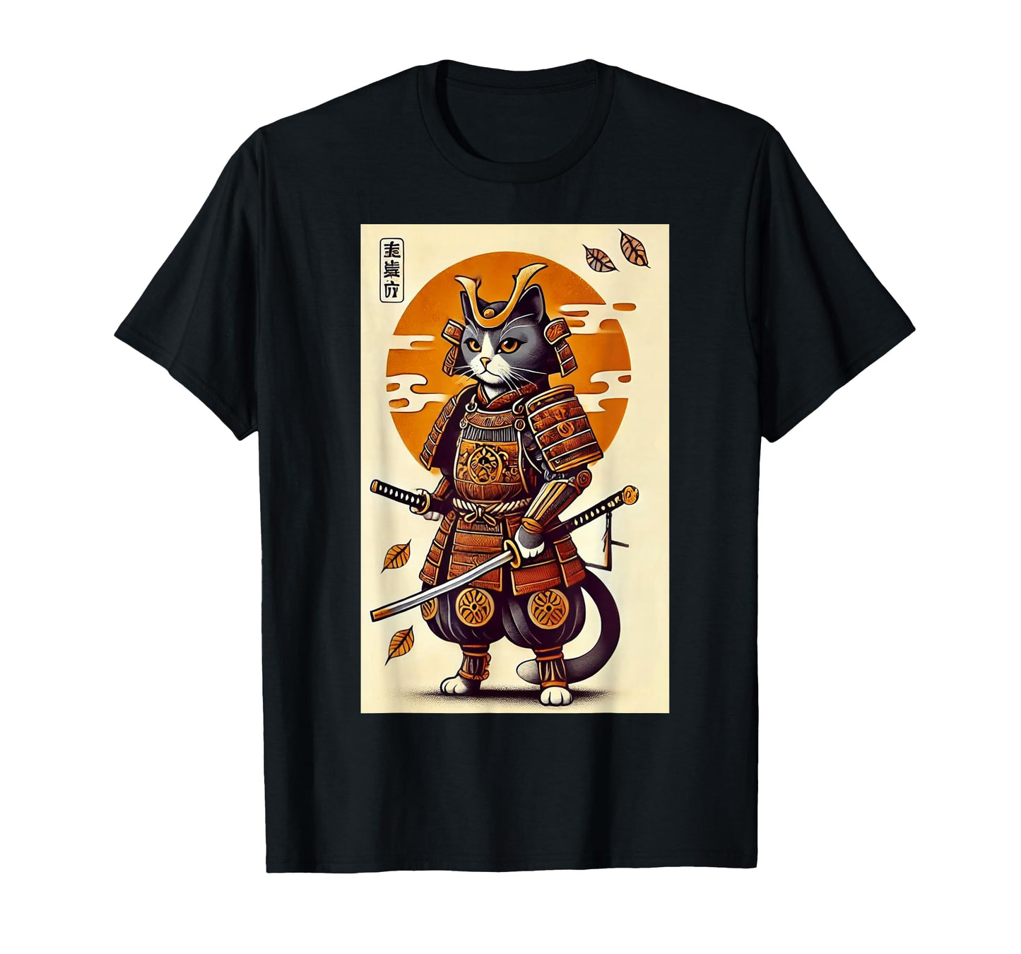 Samurai Cat Warrior Art Cat Samurai Japanese Aesthetic T-Shirt