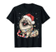 Keeshond Dog Ugly Christmas Candy Cane Tree Lights Xmas T-Shirt