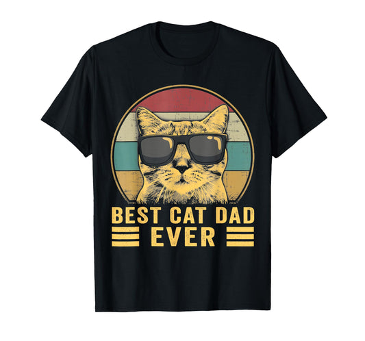 Cat-Shirt Men Best Cat Dad Ever Funny Cat Lover Gift T-Shirt