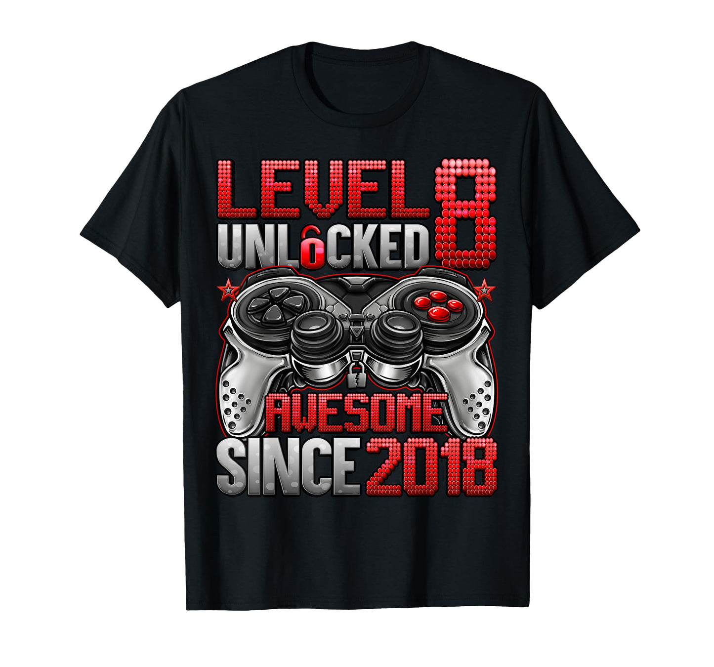 Level 8 Unlocked 8 Year Old Gifts for Boys 8th Birthday Boy T-Shirt