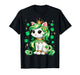 Cute Cat Shamrock St Patricks Day Girls Kids Women's T-Shirt