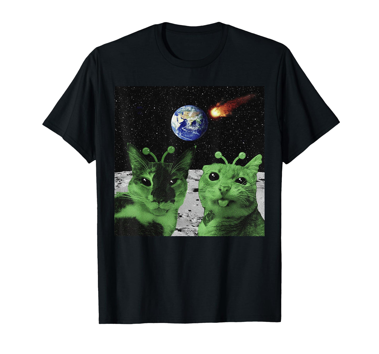 Cat UFO Y2K Cats Alien Selfie Funny Cat Gifts for Men Women T-Shirt