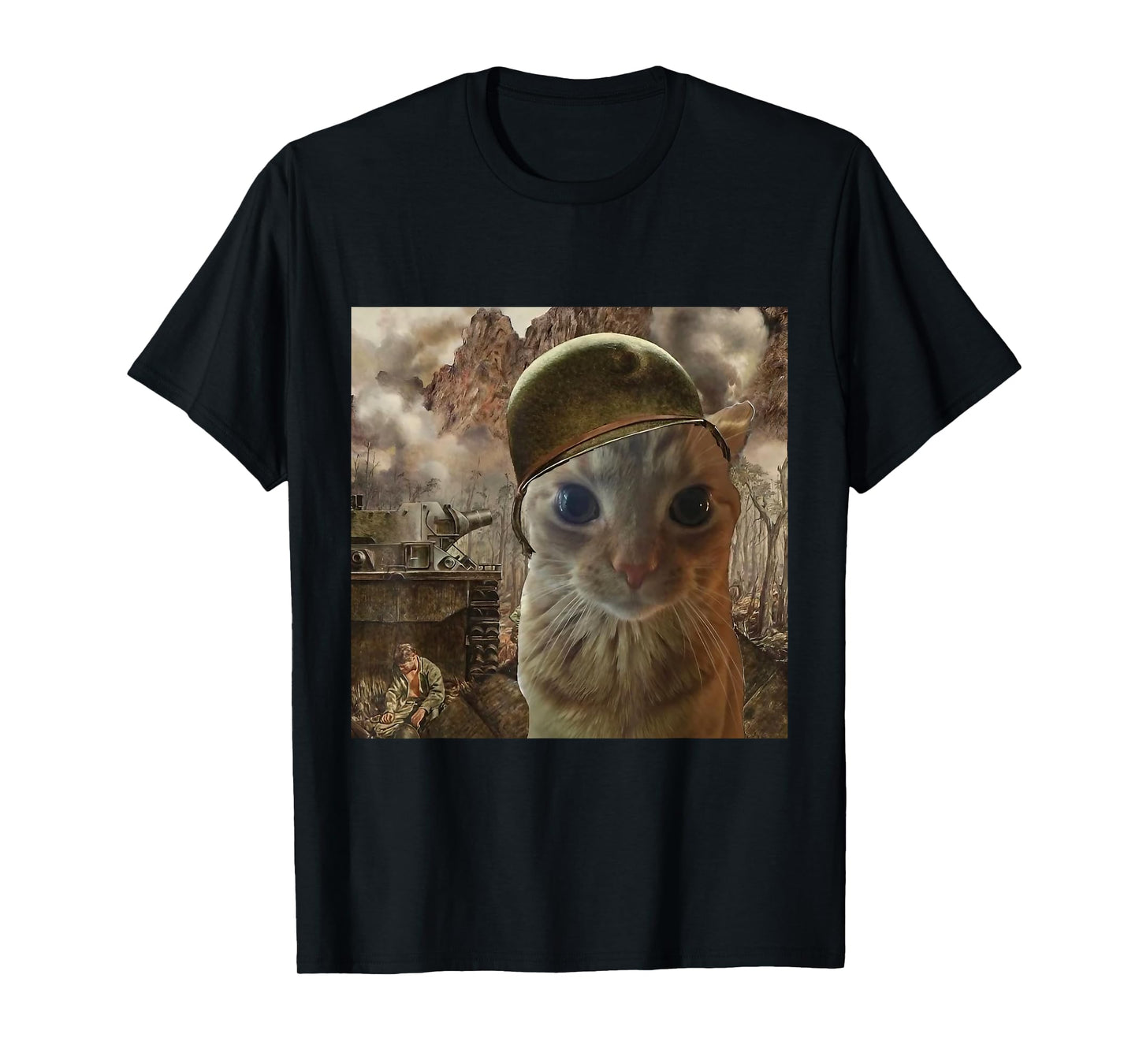 Thousand Yard Stare Cute Cat Funny Meme for Men Women Kids T-Shirt
