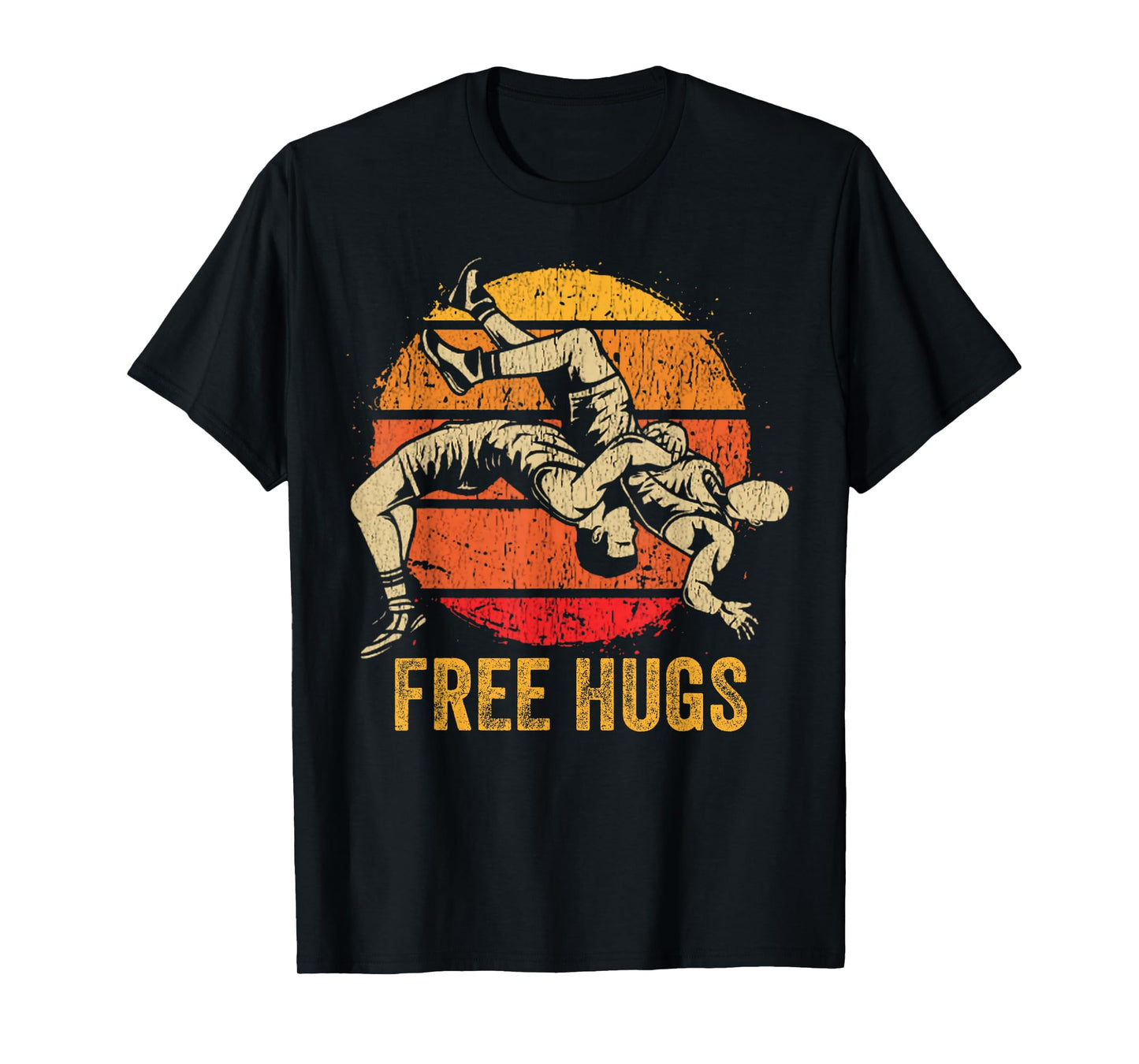 Funny Wrestling Free Hugs Wrestling Mom Men Boys Kids T-Shirt