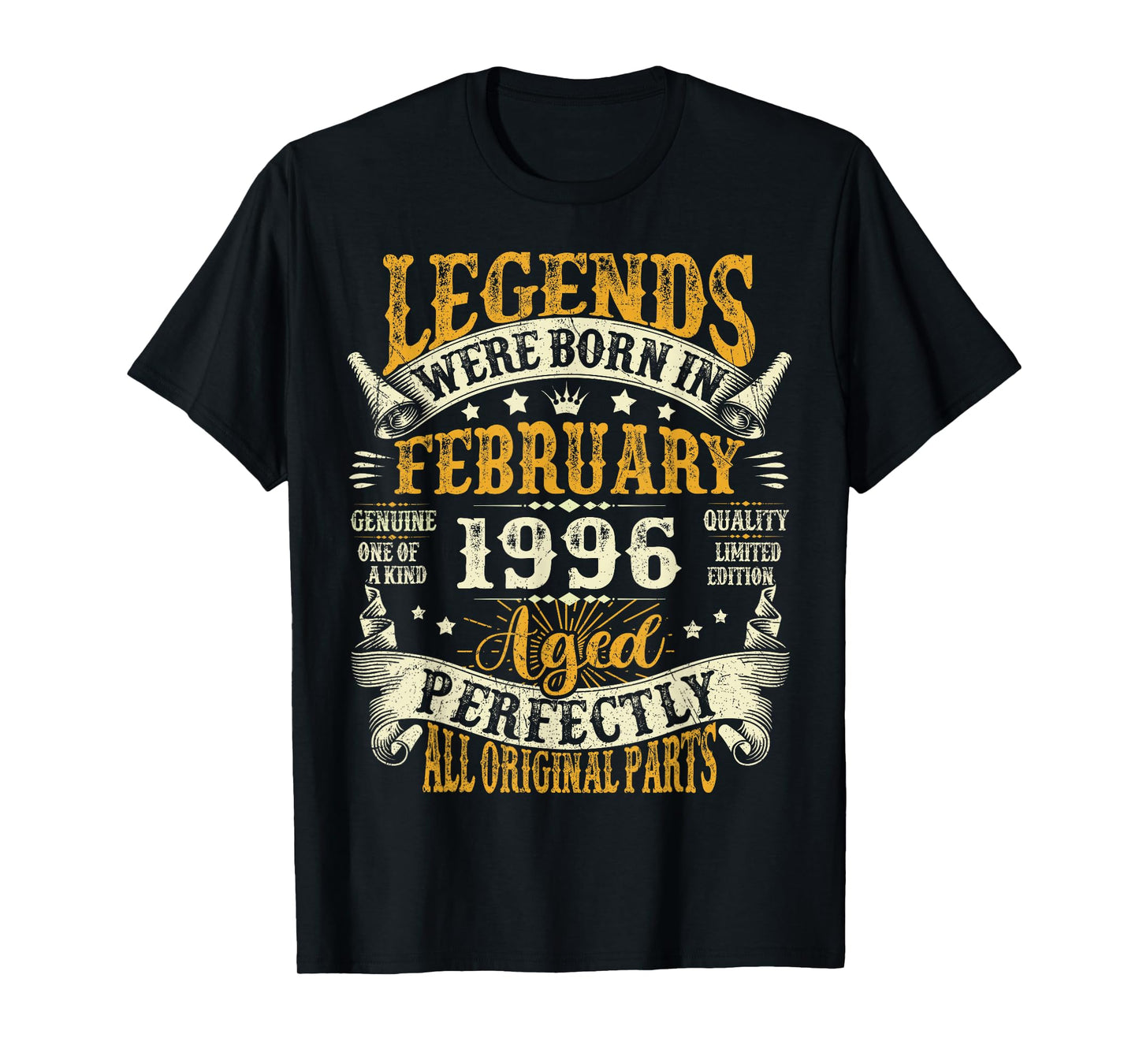 Legends were Born in February 1996 Vintage 30th Birthday Men T-Shirt