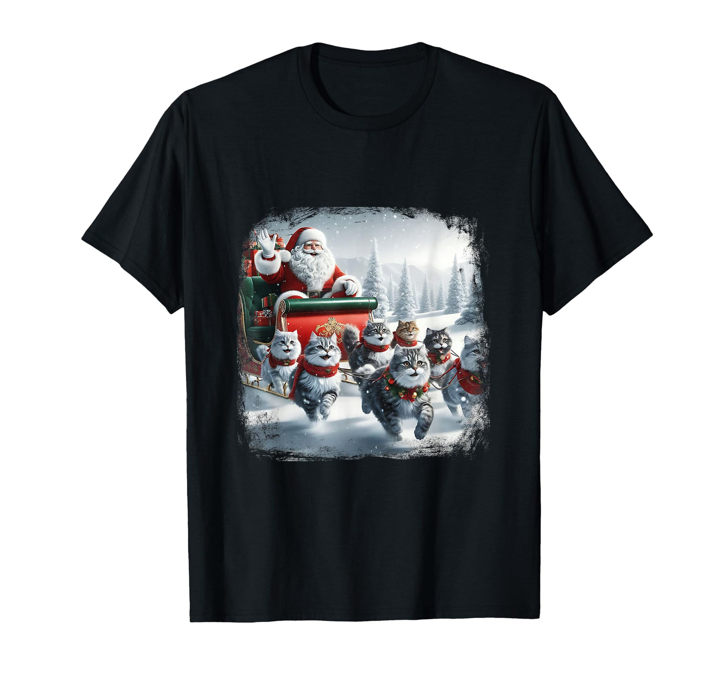 Christmas Cat Funny Cats for Everybody Xmas Men Women Santa T-Shirt