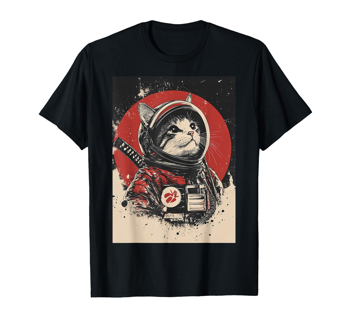 Astronaut Cat Space Cosmic Japanese Retro T-Shirt