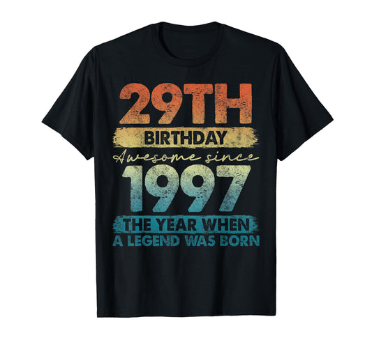 29 Year Old Gifts Vintage 1997 Limited Edition 29th Birthday T-Shirt