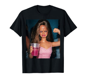 Funny Doll Face Sarcastic Doll Girl Party Drinking Doll Meme T-Shirt