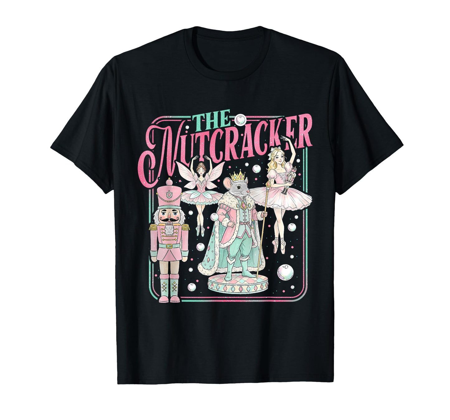 Retro Vintage The Nutcracker Sugar Fairy Plum Christmas Tree T-Shirt