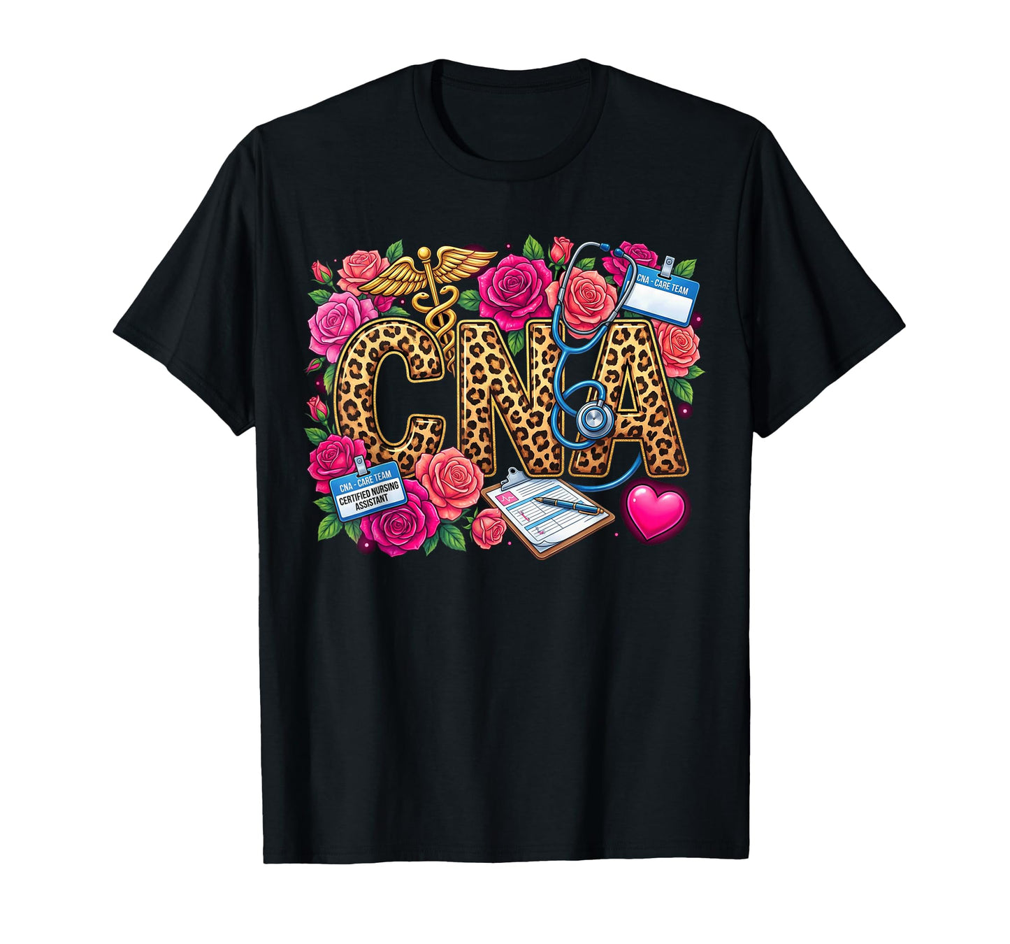 Hearts Certified Nursing Assistant Nurse CNA Valentines T-Shirt