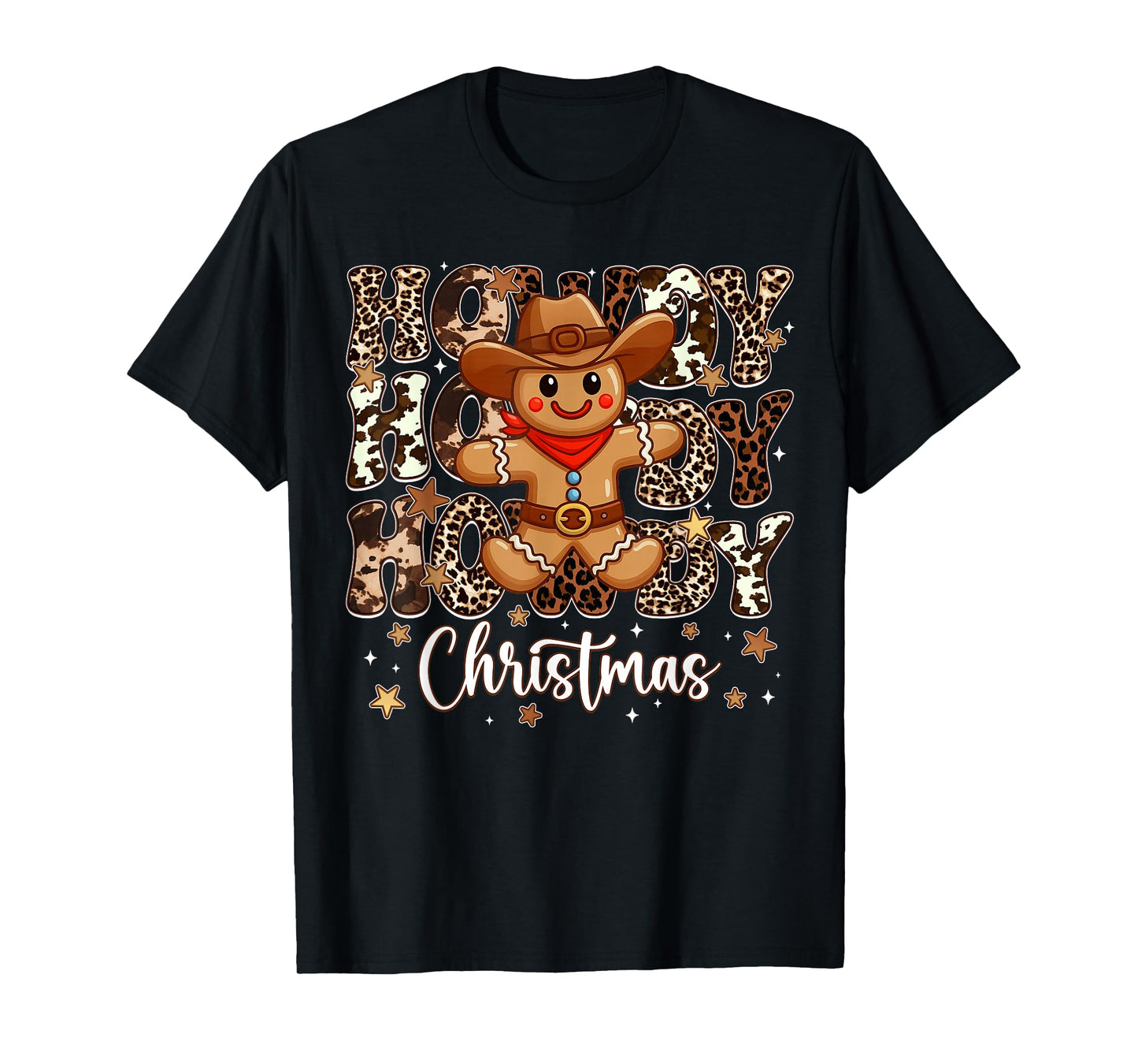 Howdy Christmas Cowboy Gingerbread Pjs Xmas Men Boy T-Shirt