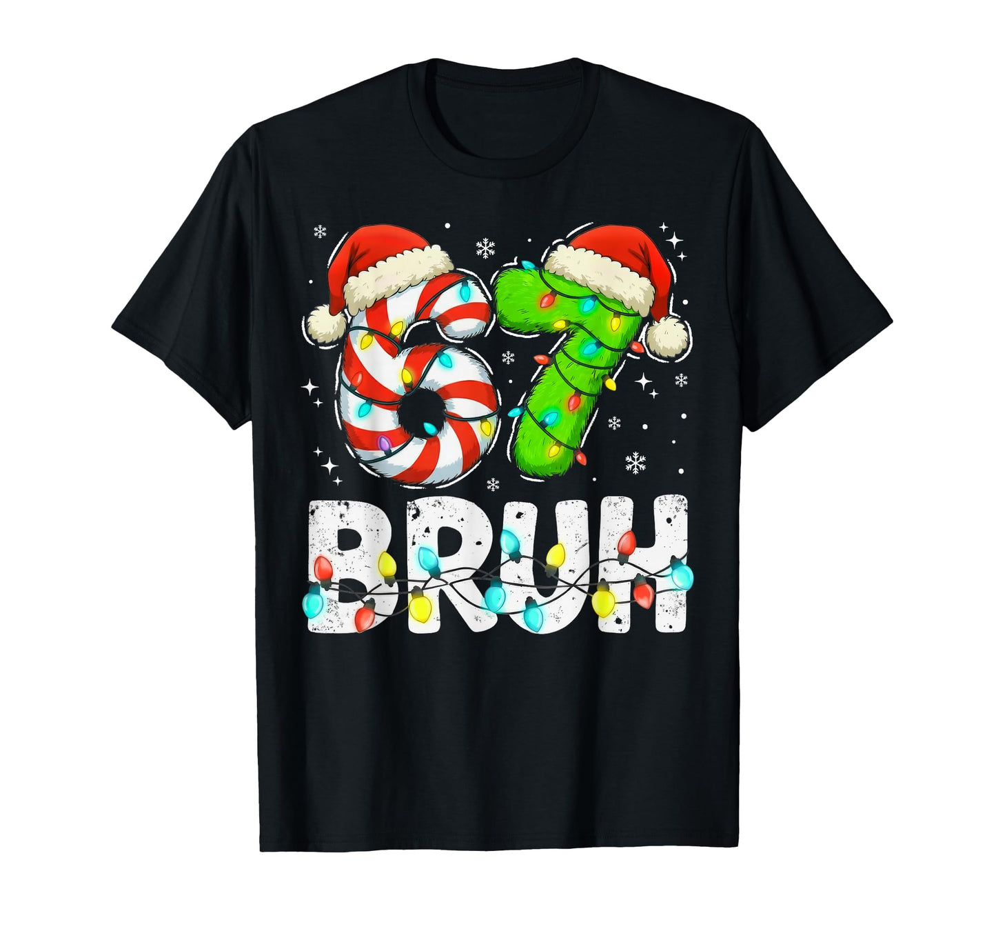 Christmas 67 Bruh Six Seven 6 7 Meme Funny Boy Girl Kids T-Shirt