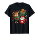 Santa Reindeer Gingerbread Faux Yarn Christmas T-Shirt