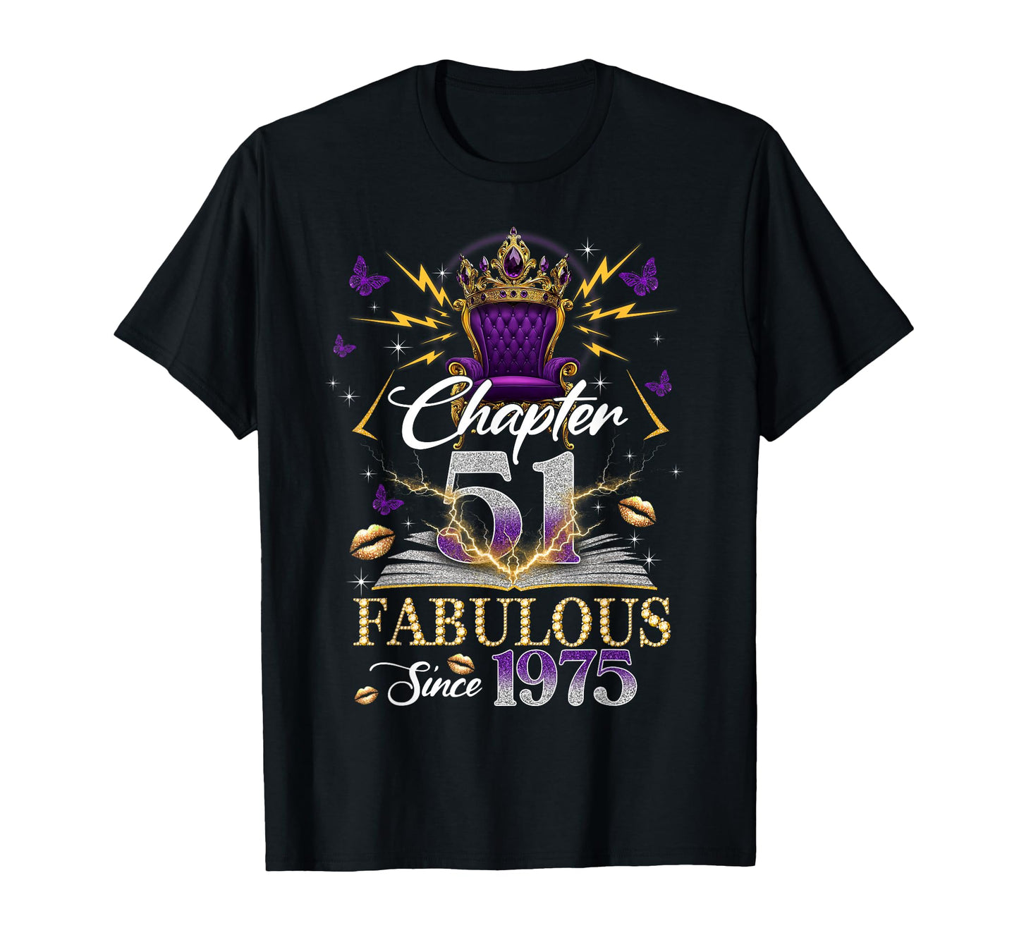 Chapter 51 Fabulous Since 1975 51st Birthday Women Girls T-Shirt