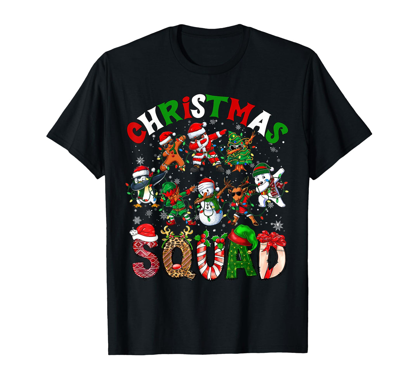Dabbing Santa Black African American Boys Men Kids Christmas T-Shirt