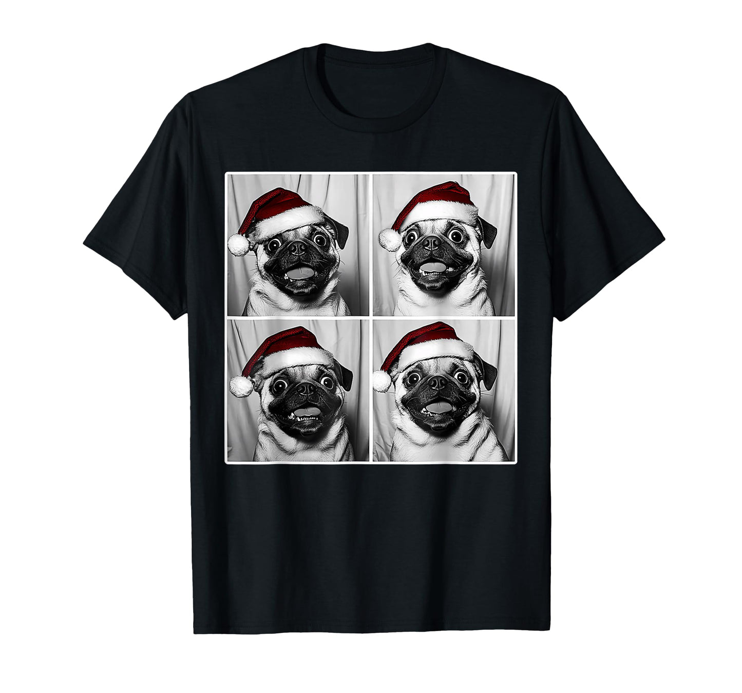Funny Dog Selfie Shirt Christmas Selfie Xmas Pug Meme T-Shirt