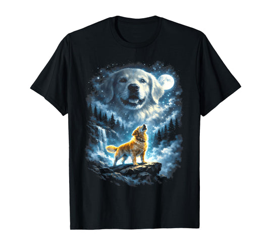Golden Retriever Howling at Moon T-Shirt