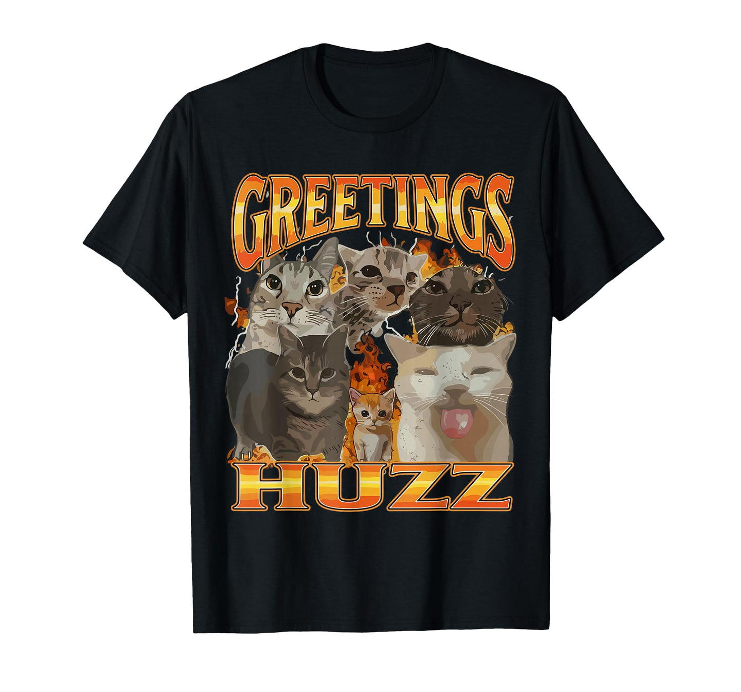 Meme Greetings Huzz Shirt, Funny Silly Cat Lollipop T-Shirt