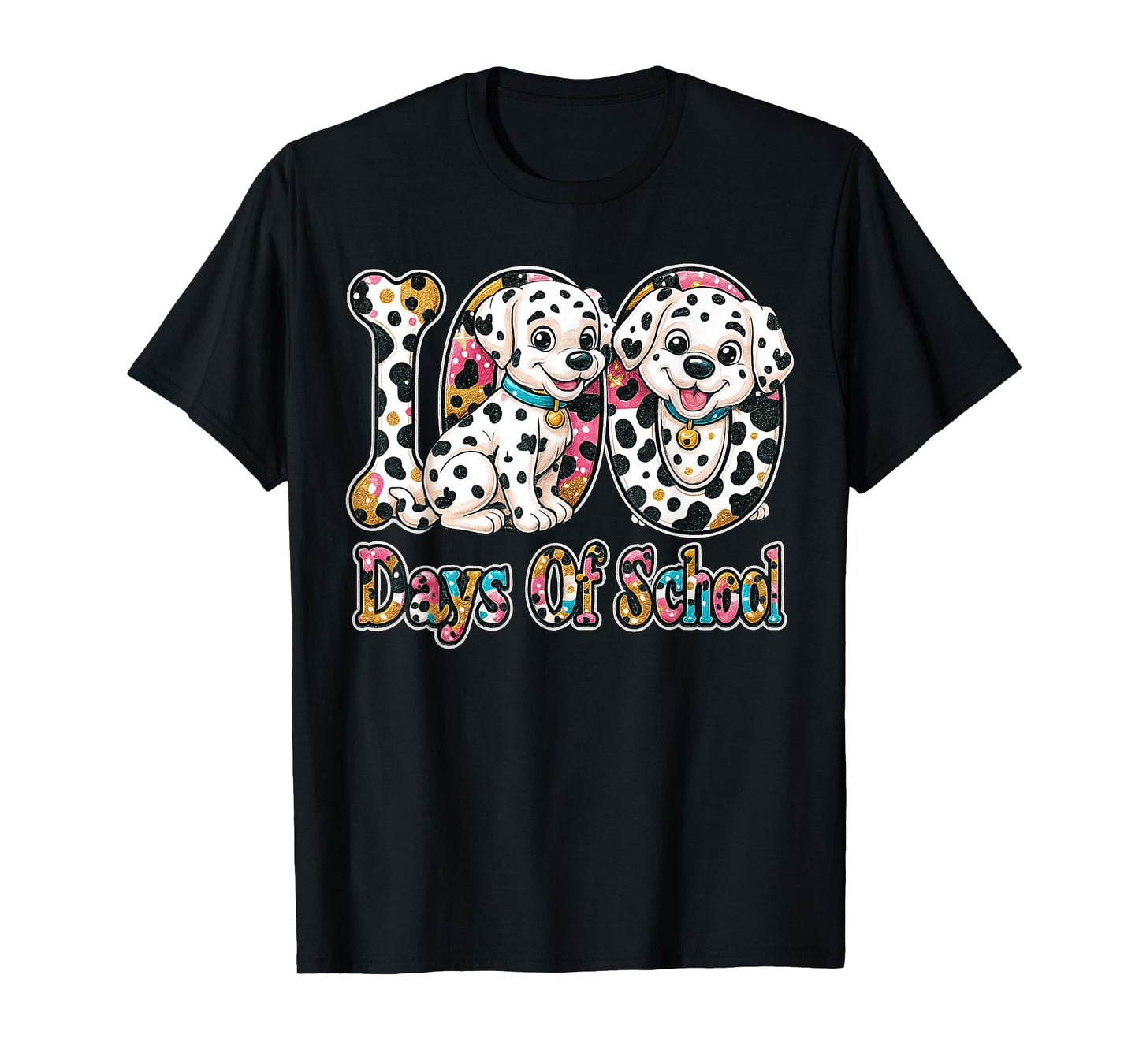 Preppy 100 Days of School Dalmatian Dog Teachers Kids T-Shirt