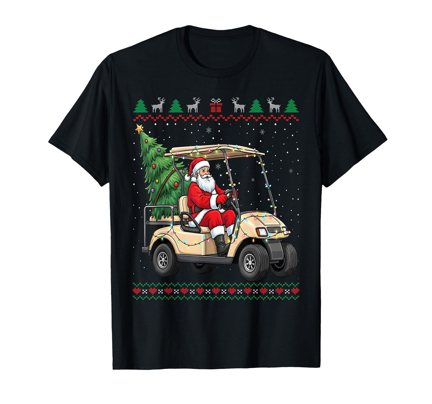 Funny Santa Driving Golf Cart Christmas T-Shirt