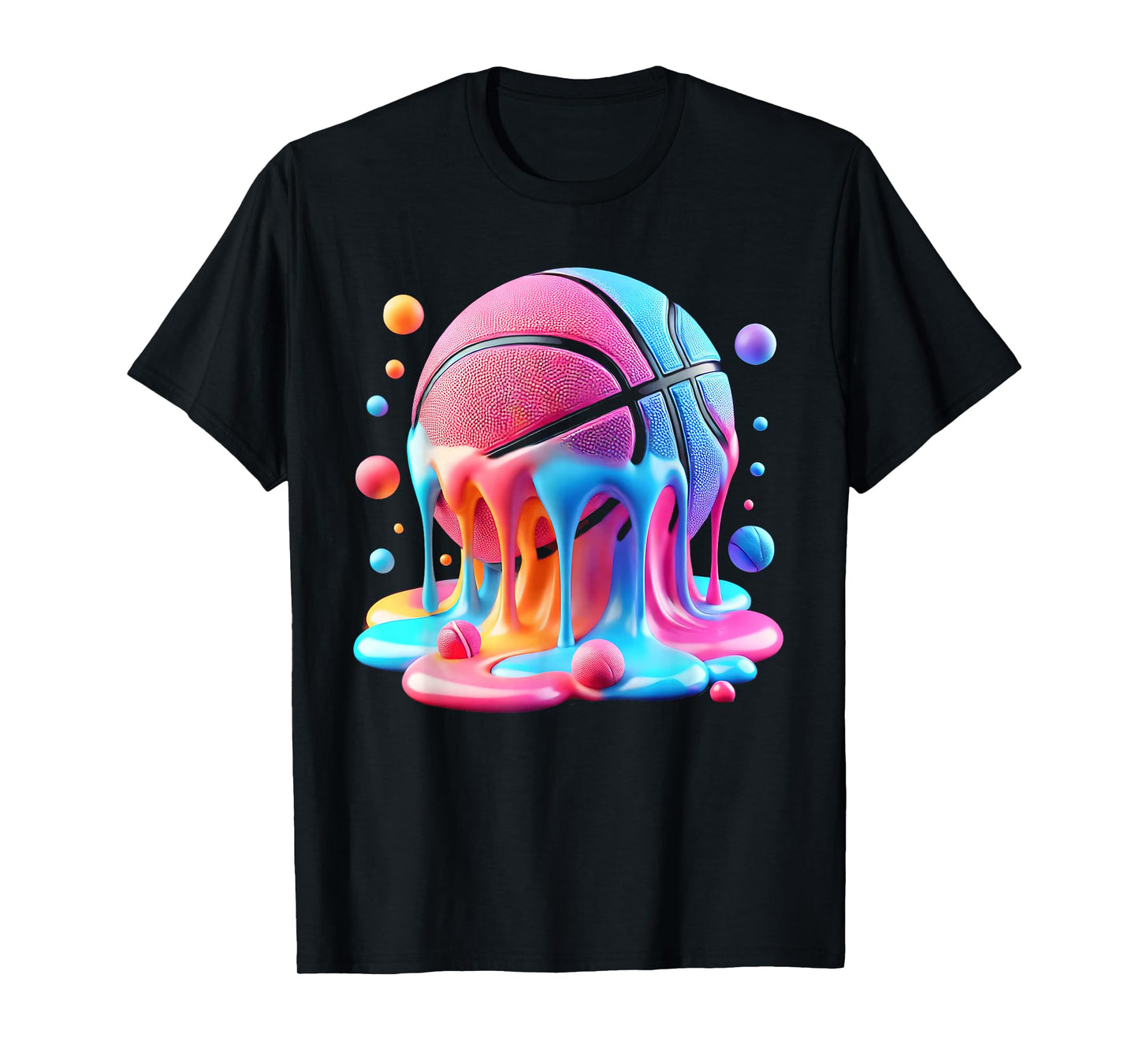 Melting Trippy Basketball Lovers Men Boys Girls Brainrot T-Shirt