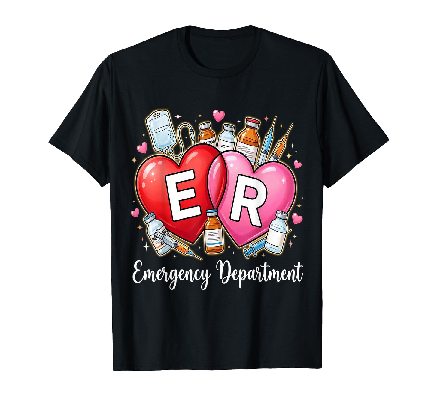Cute Emergency Department Valentine ER Valentines Nurse T-Shirt